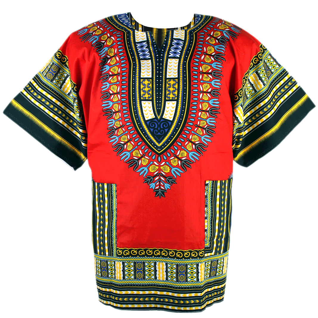 Red African Dashiki Shirt for men and dashiki womens - Dashiki Shirt ...