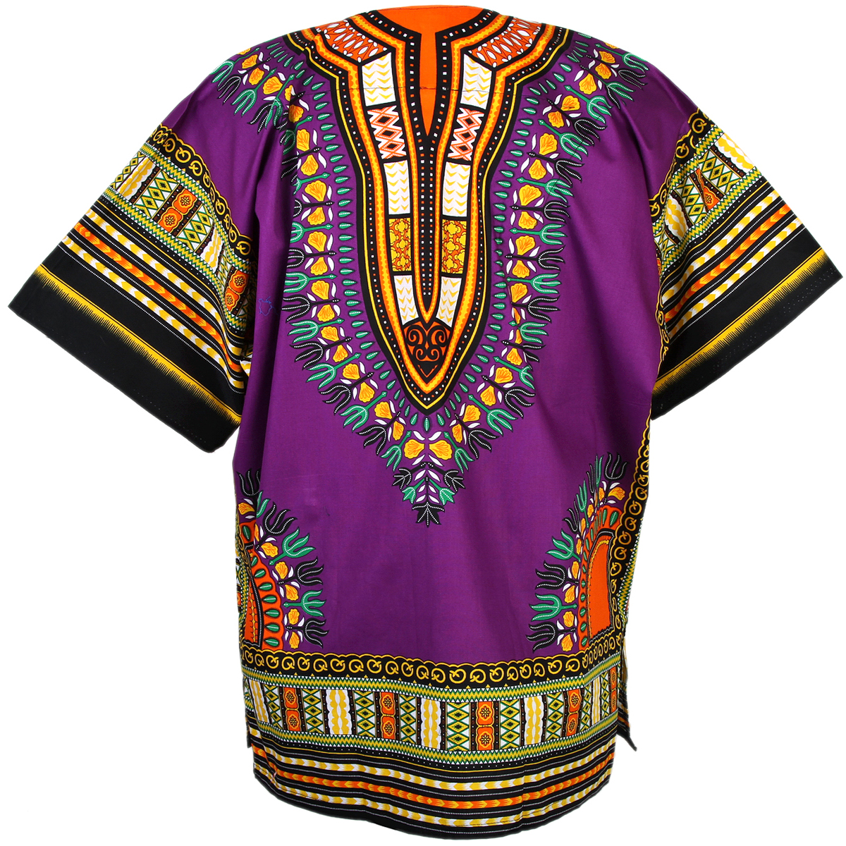 RaanPahMuang Unisex Bright Coloured African Dashiki Cotton Plus Shirt 