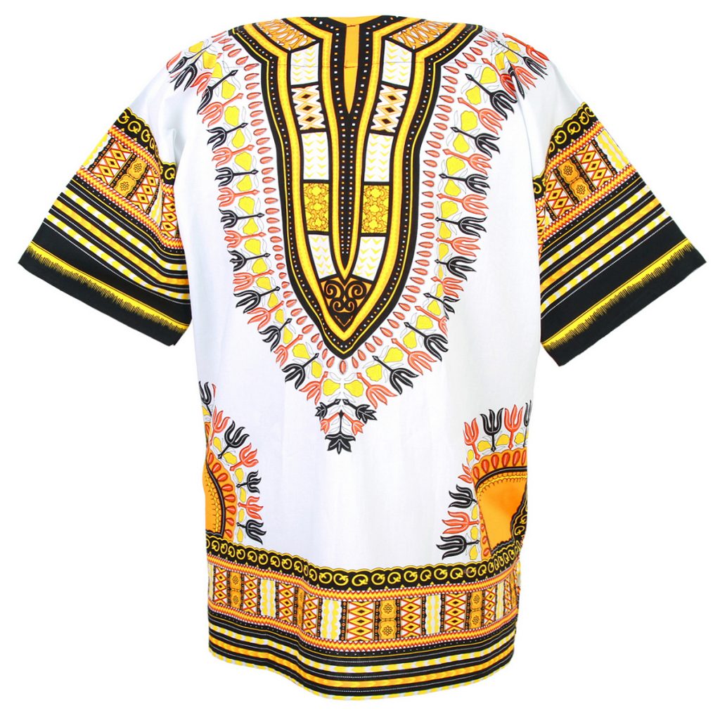 White and Yellow African Dashiki Shirt for men and dashiki womens ...