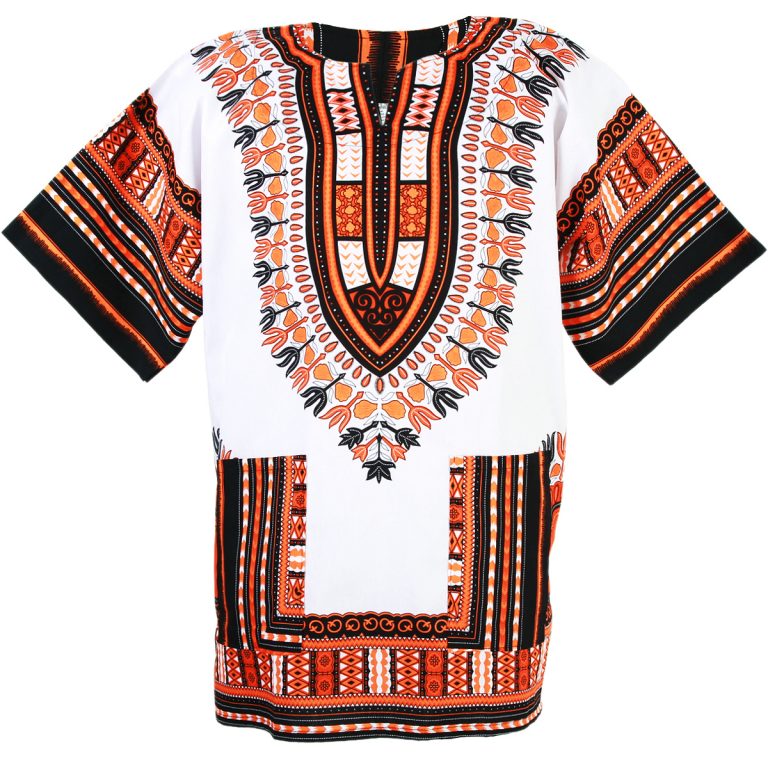 White and Red African Dashiki Shirt Unisex - Dashiki Shirt African