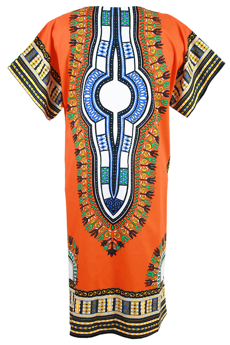 Orange Women's Dashiki Dress - Dashiki Shirt African