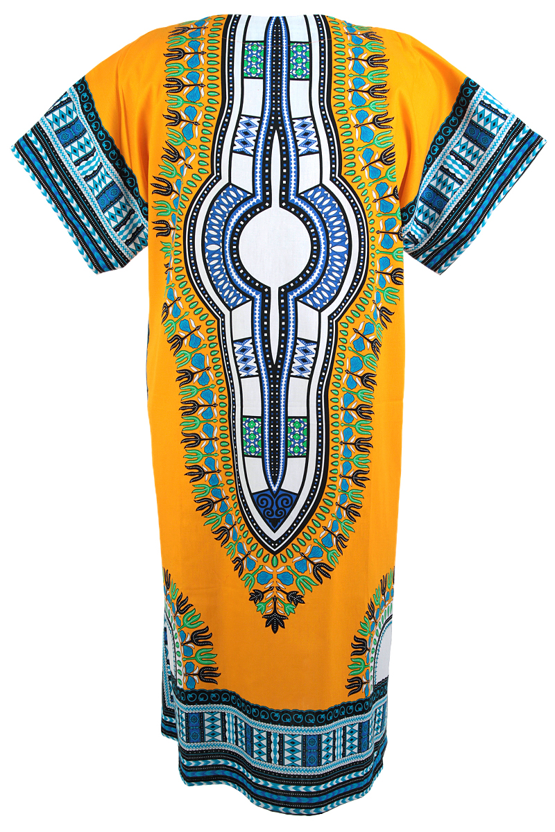 Yellow African Dress Style Long - Dashiki Shirt African