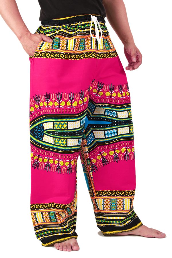 Blue African Dashiki Pants Cotton Aladdin Yoga Harem Unisex - Dashiki ...