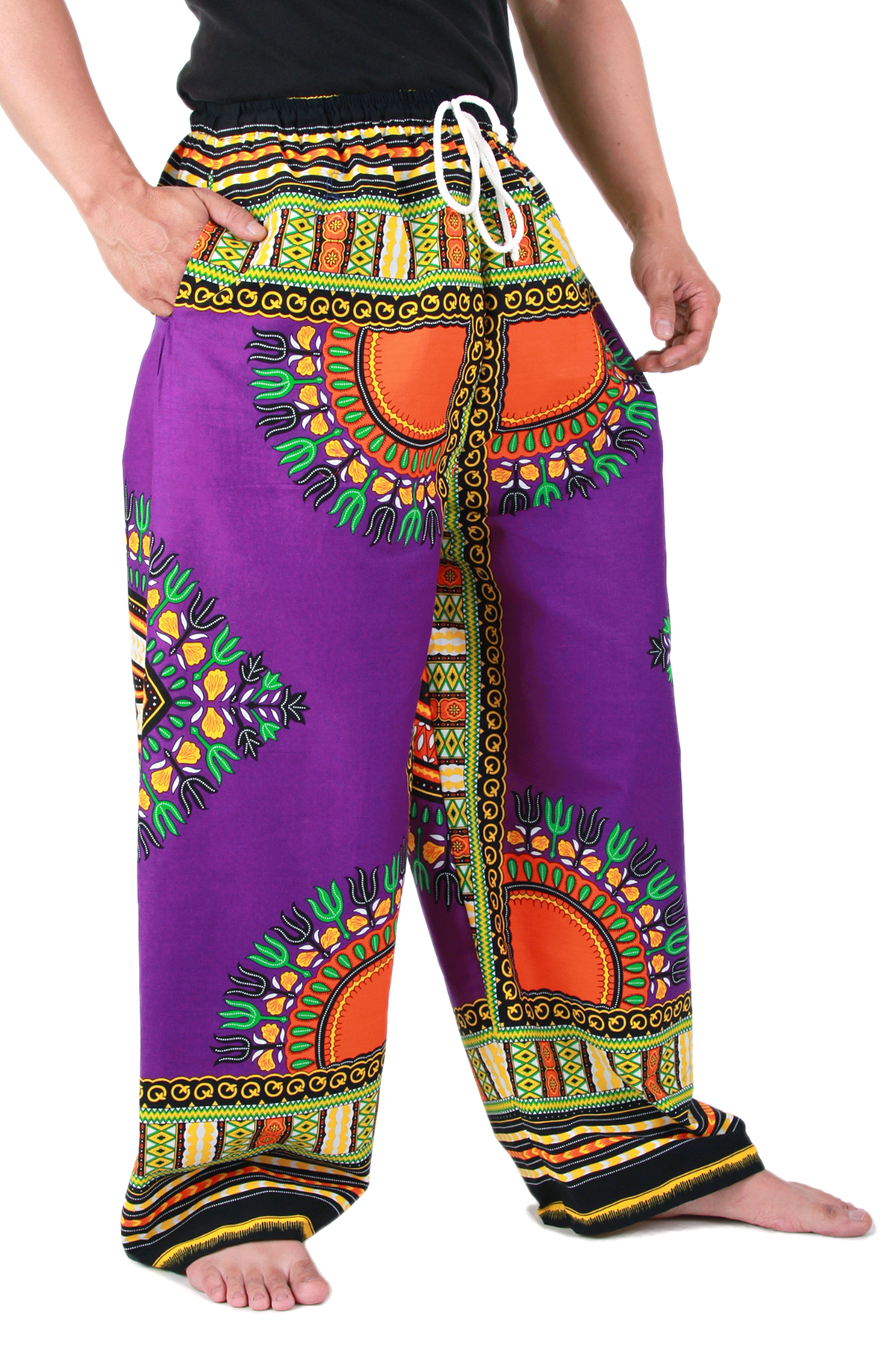 White and Orange African Dashiki Pants Cotton for men and dashiki ...