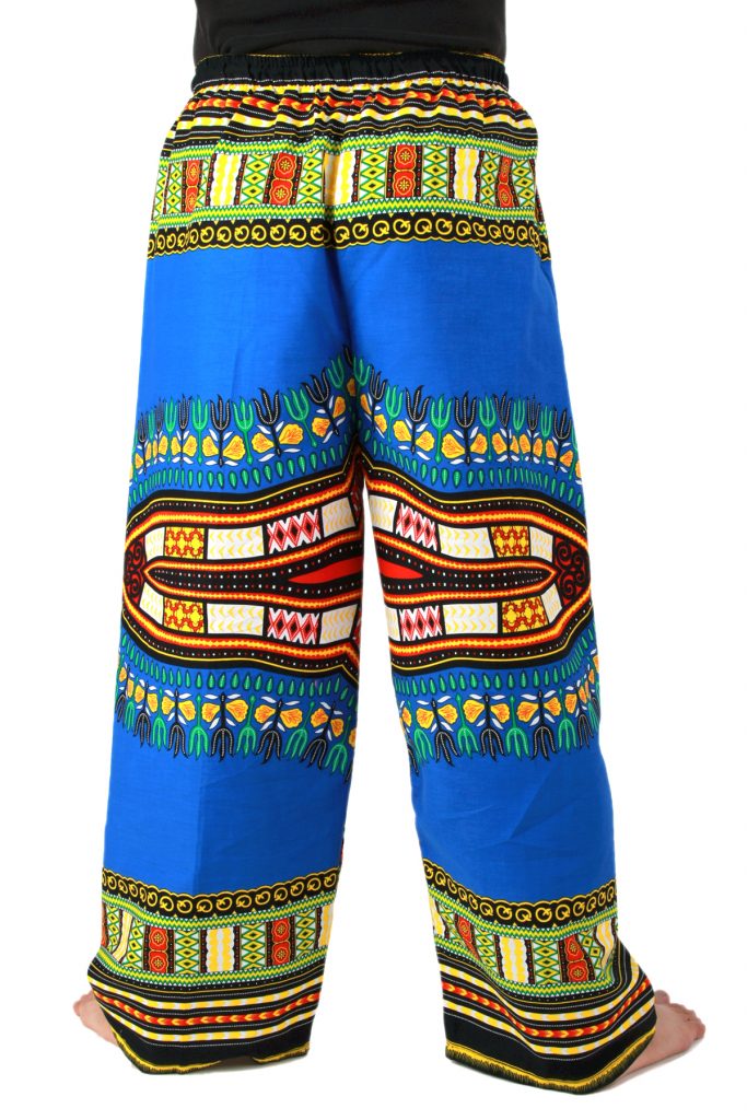 Blue African Dashiki Pants Cotton Aladdin Yoga Harem Unisex - Dashiki ...