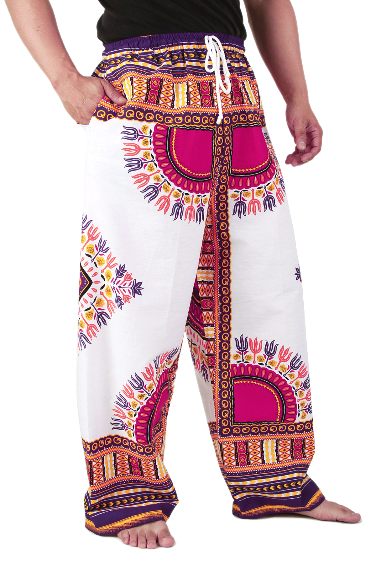 Dashiki African Mens Womens Pants Cotton Aladdin Yoga Harem Unisex One size 