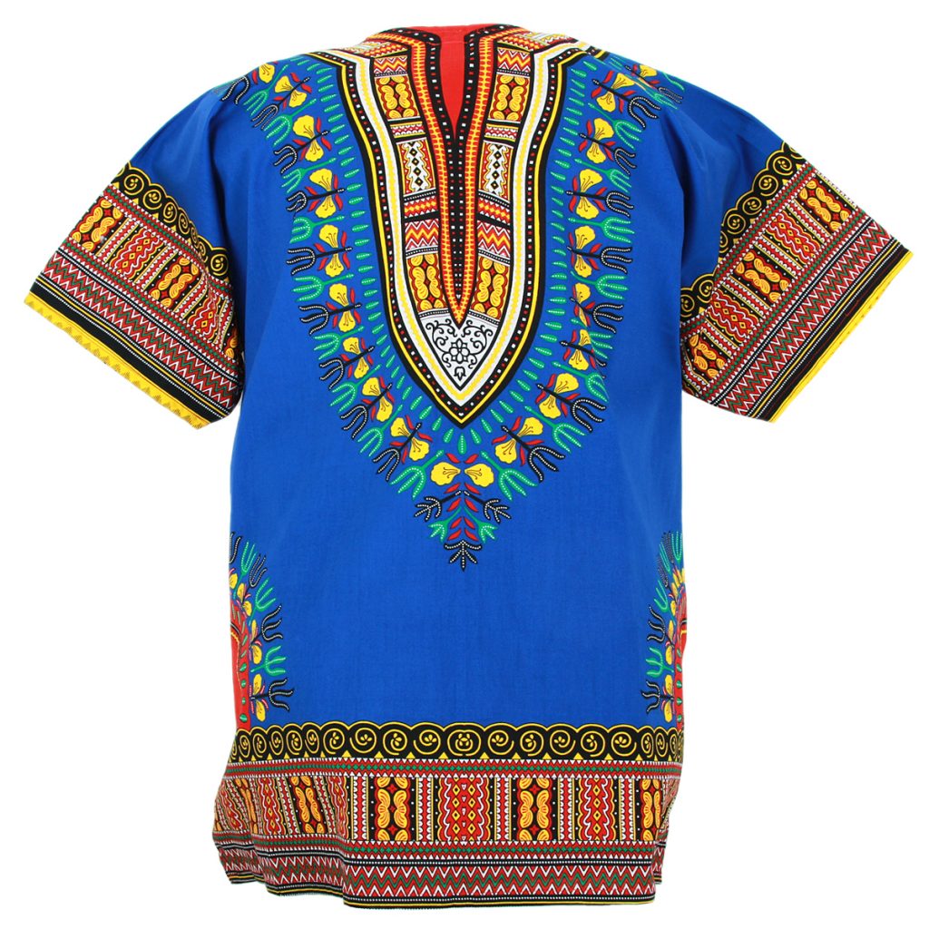 Blue Plus Size African Dashiki Shirt Print Cotton - Dashiki Shirt African