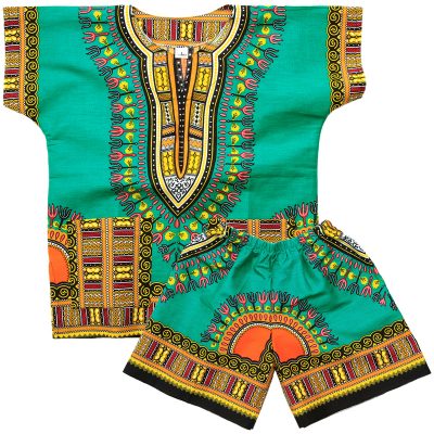 African Kids Boys Children Dashiki Mexican Poncho Top Red Yellow one size 